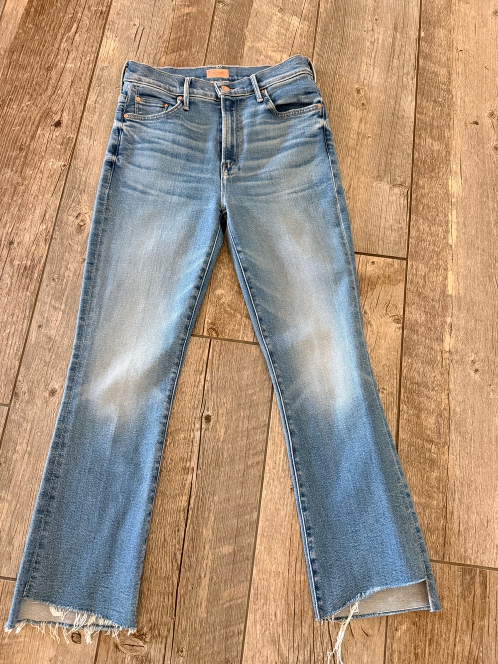 MOTHER Slim Straight Jeans in Light Blue Wash